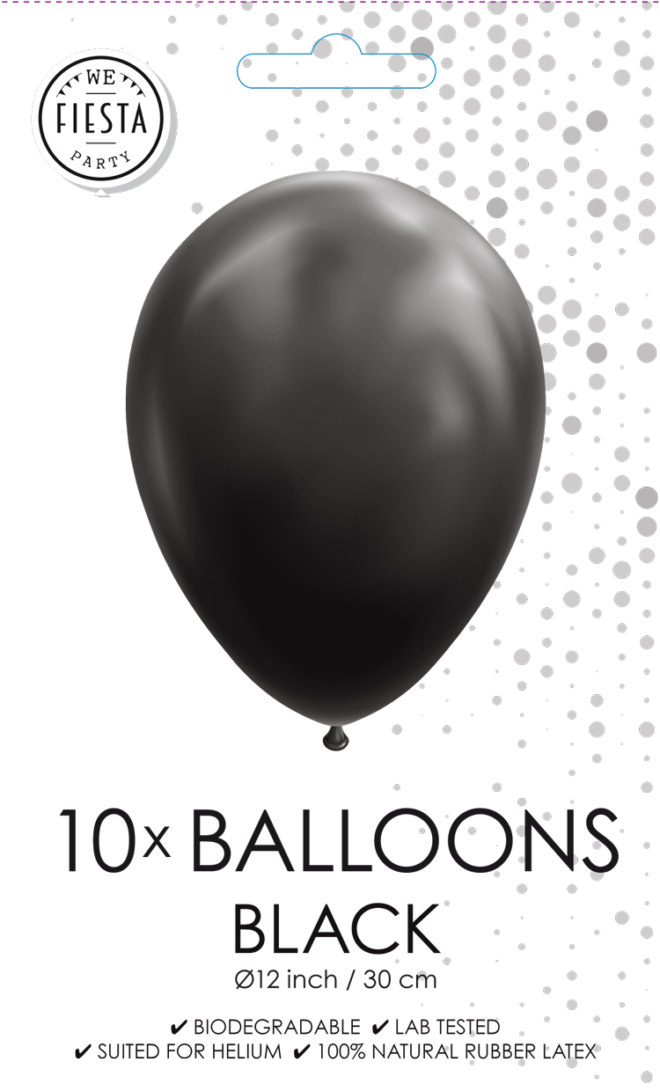 Latex ballonnen zwart (31cm) - 10 stuks