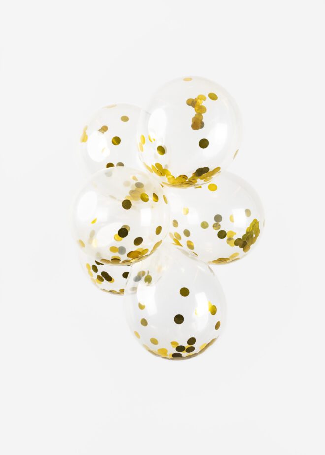 Ballonnen met confetti (6st.) - Goud