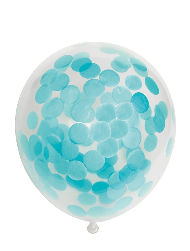 Ballonnen met confetti (6st.) - Baby Blauw