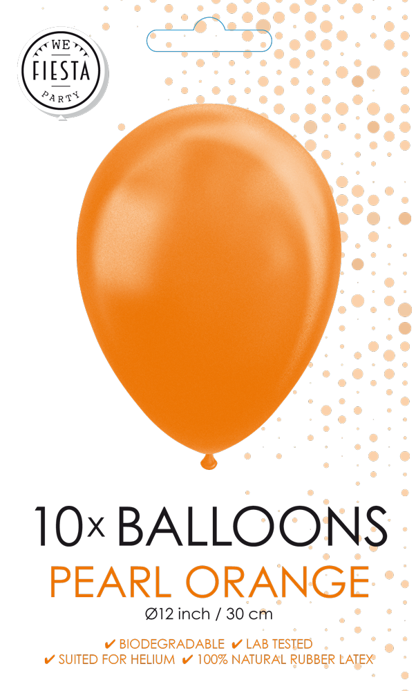 Latex ballonnen parelmoer oranje (31cm) - 10 stuks