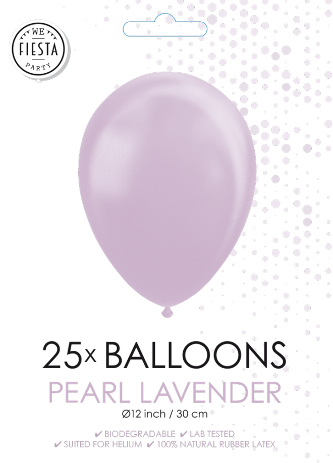 Latex ballonnen parelmoer lavendel (31cm) - 25 stuks