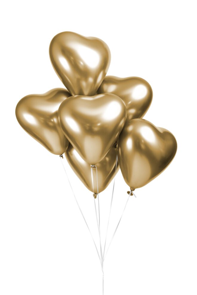 Ballonnen Hartvorm (6st.) - mirror goud