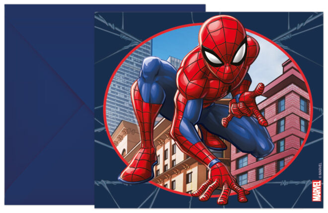 Spiderman Crime Fighter uitnodigingen - 6 stuks