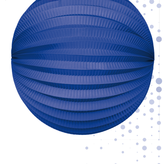 Papieren Lampion rond blauw - 25cm