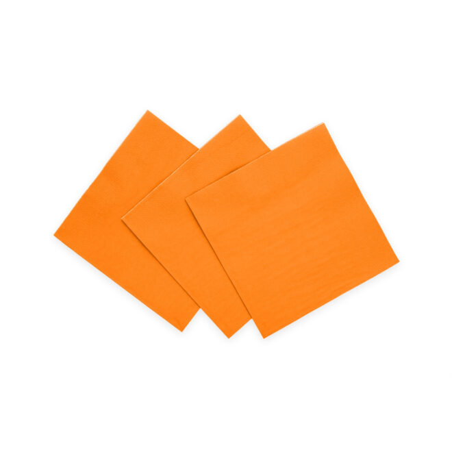 Servetten oranje 24 x 24 cm, 3 laags FSC - 20 stuks