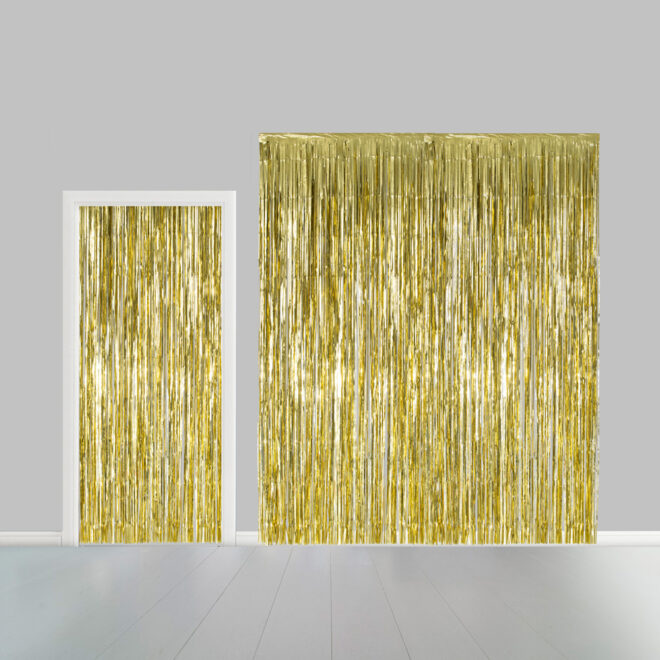 Folie deurgordijn goud (1x2,4m) - vlamvertragend