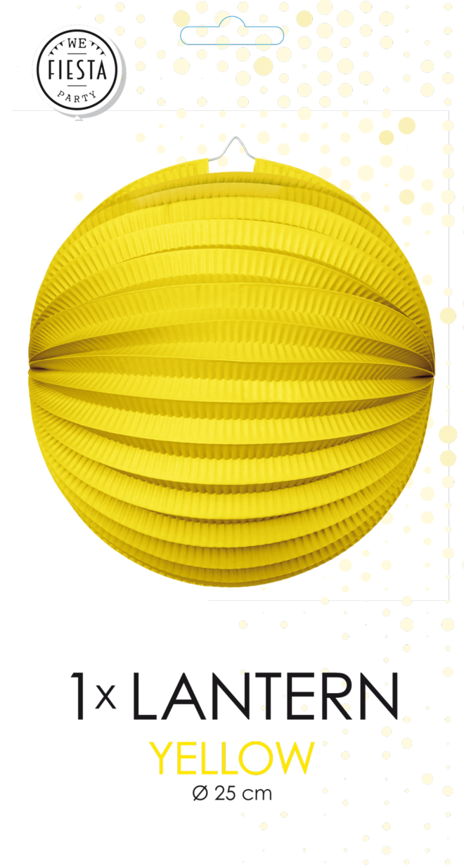 Papieren Lampion rond geel - 25cm