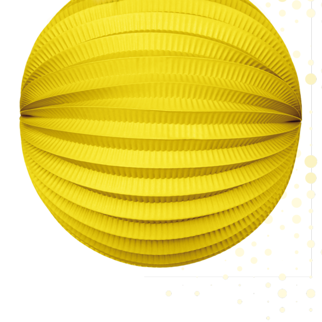 Papieren Lampion rond geel - 25cm