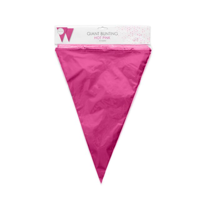 Plastic giga vlaggenlijn (10m) - fel roze