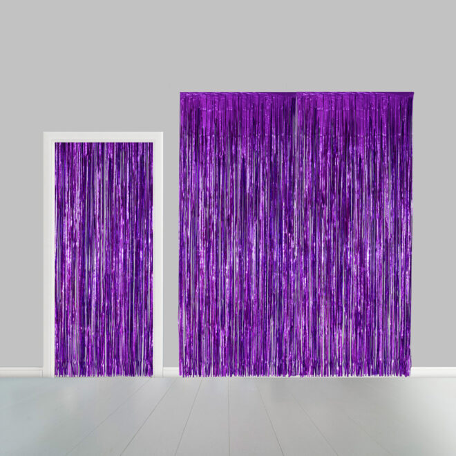 Folie deurgordijn paars (1x2,4m) - vlamvertragend