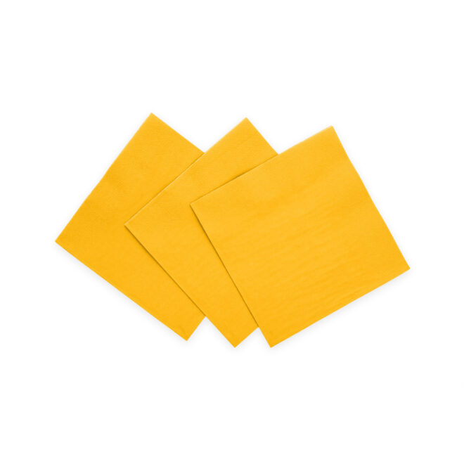 Servetten geel 24 x 24 cm, 3 laags FSC - 20 stuks