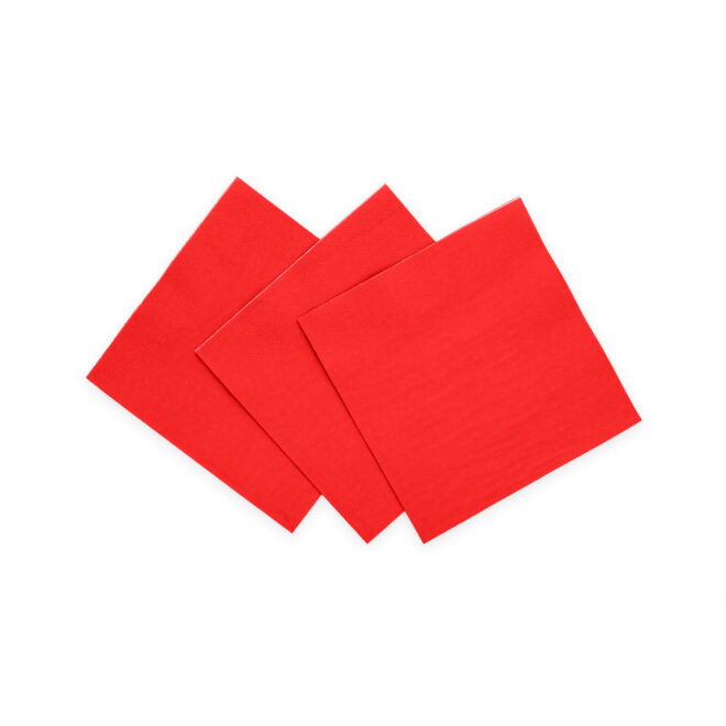 Servetten rood 24 x 24 cm, 3 laags FSC - 20 stuks