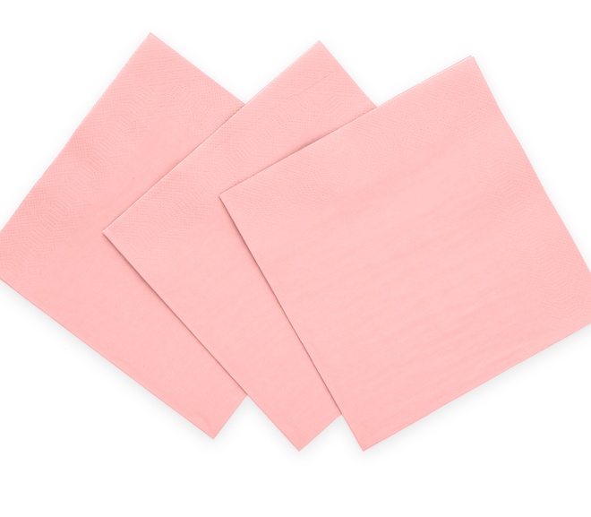 Servetten licht roze 33 x 33 cm, 3 laags FSC - 20 stuks