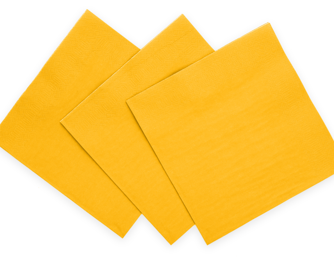 Servetten geel 33 x 33 cm, 3 laags FSC - 20 stuks