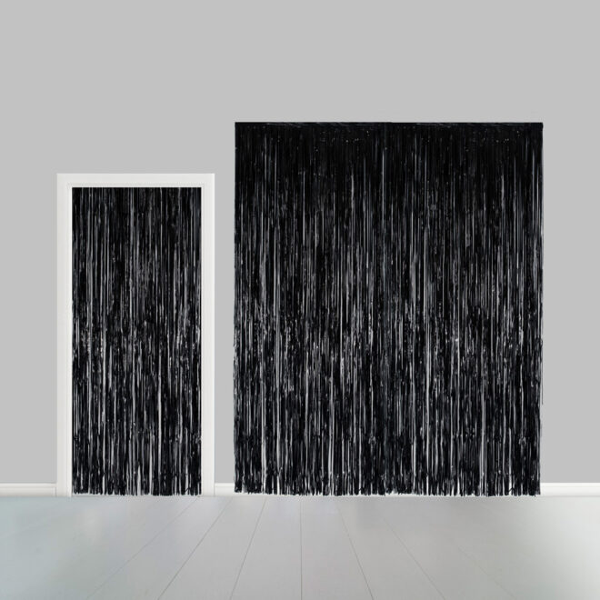 Folie deurgordijn zwart (1x2,4m) - vlamvertragend