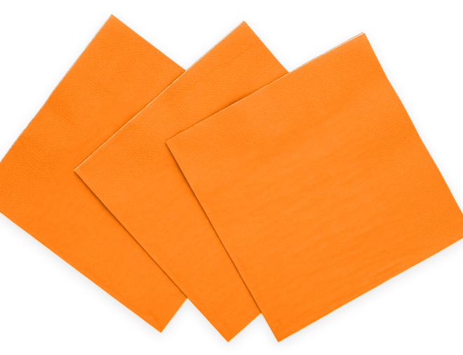 Servetten oranje 33 x 33 cm, 3 laags FSC - 20 stuks