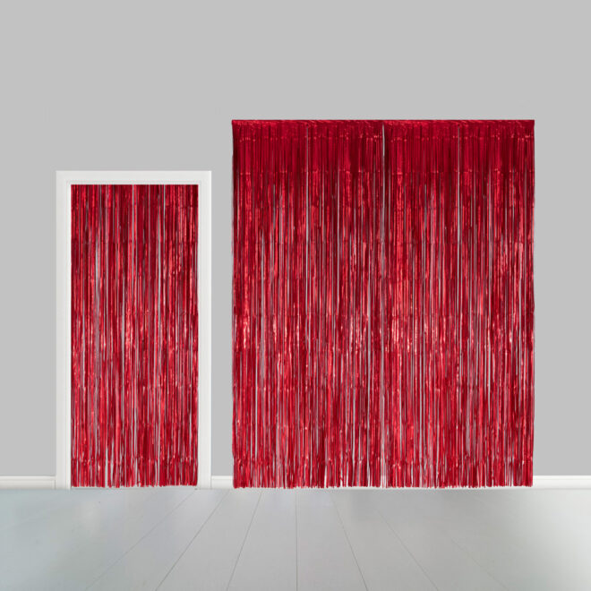 Folie deurgordijn rood (1x2,4m) - vlamvertragend