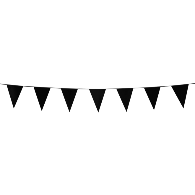 Mini vlaggenlijn (3m) - zwart