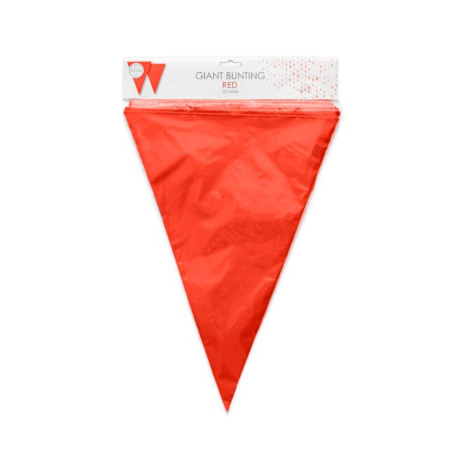 Plastic giga vlaggenlijn (10m) - rood