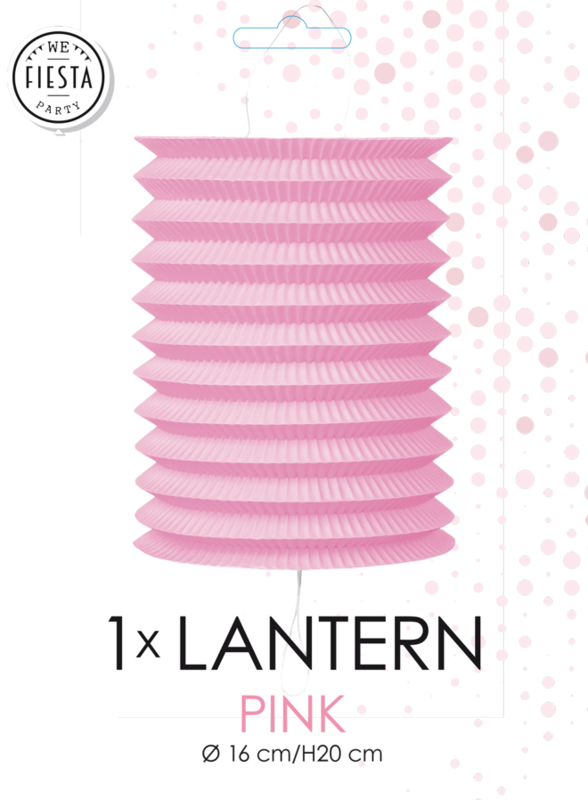 Papieren Lantaarn zacht roze - 16cm