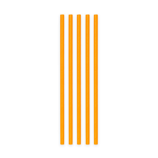 Papieren rietjes gestreept (20st) - oranje