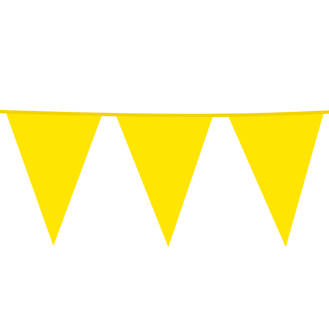 Plastic giga vlaggenlijn (10m) - geel