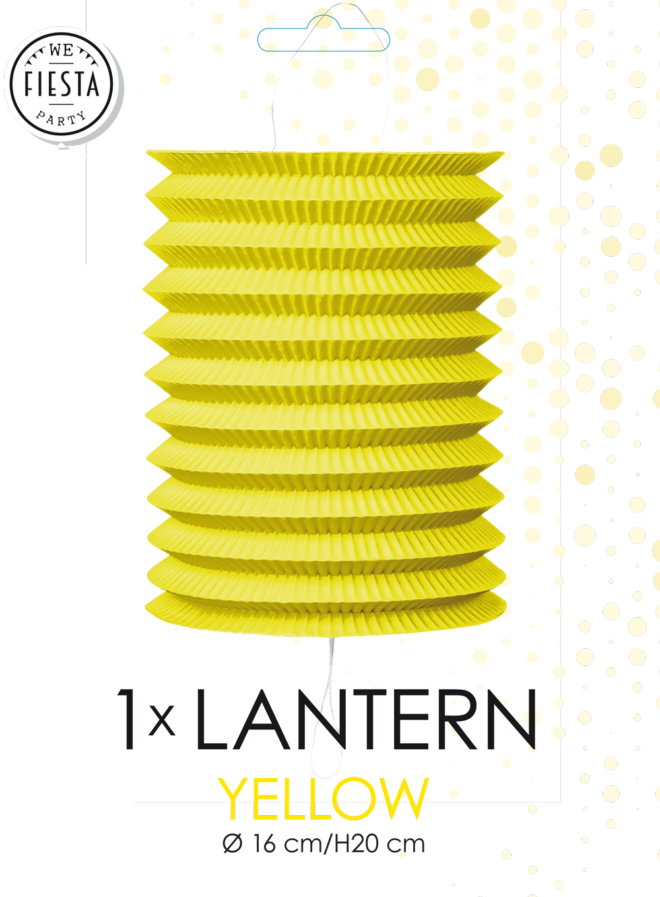 Papieren Lantaarn geel - 16cm