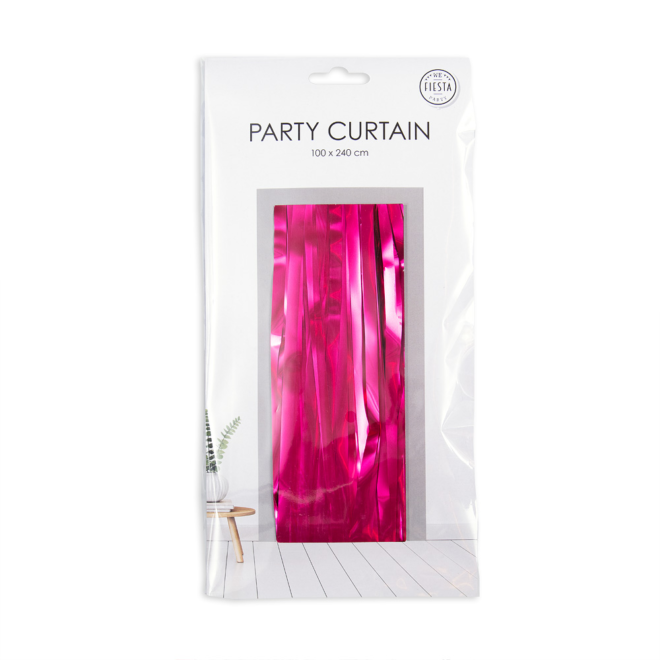 Folie deurgordijn fel roze (1x2,4m) - vlamvertragend