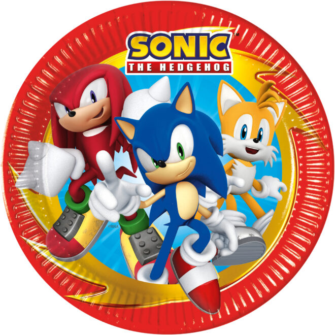 Sonic the Hedgehog Papieren borden (23cm) - 8 stuks
