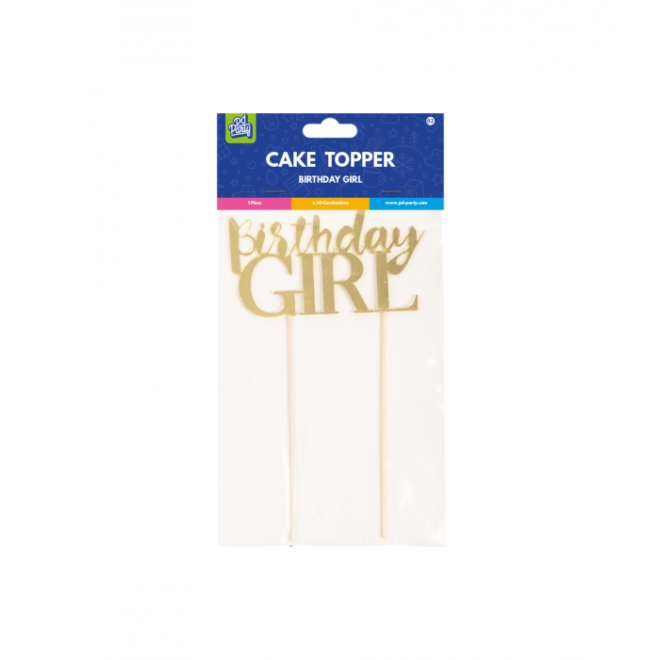Taarttopper Birthday Girl - Goud