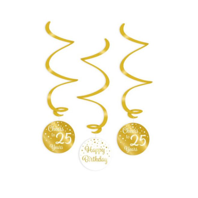 Swirls Gold&White - Cheers to 25 (3st)