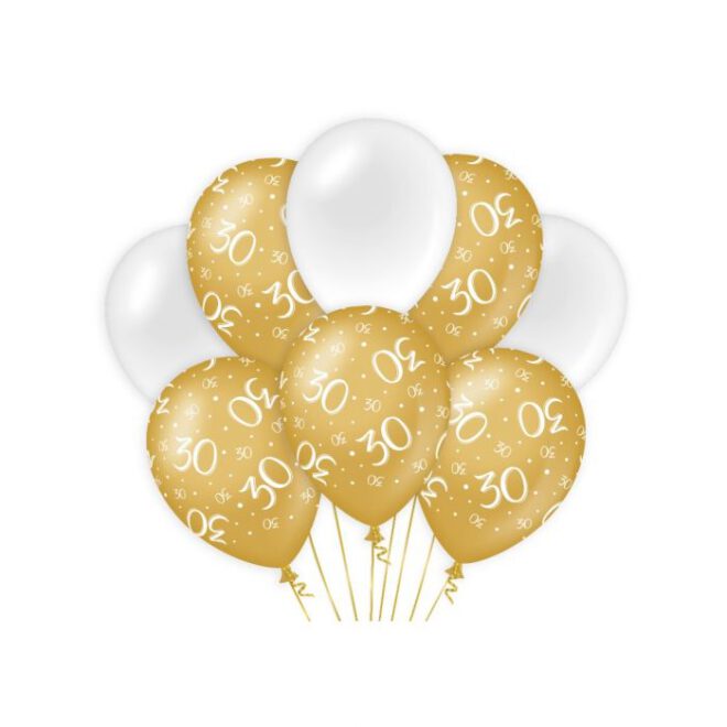 Ballonnen Gold&White - 30 (8st)