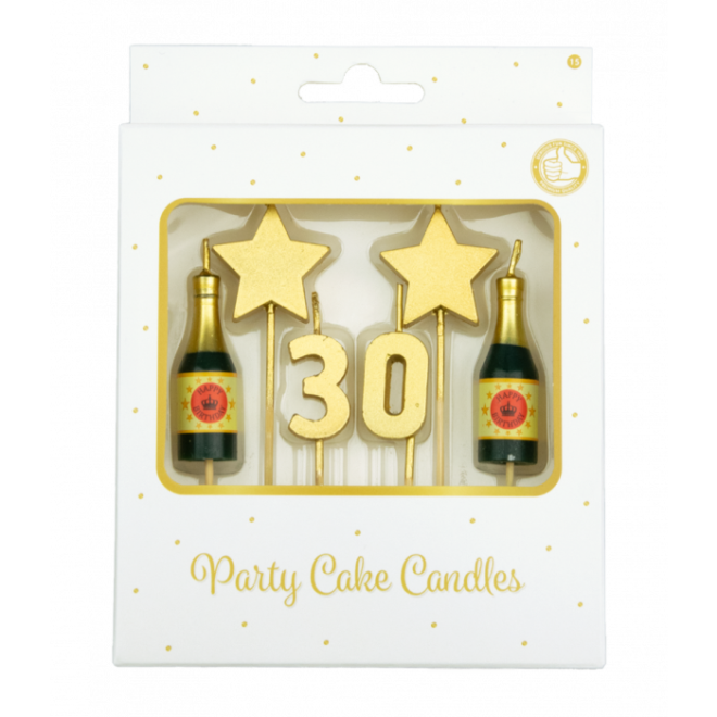 Party taartkaarsjesset (goud) - 30 jaar
