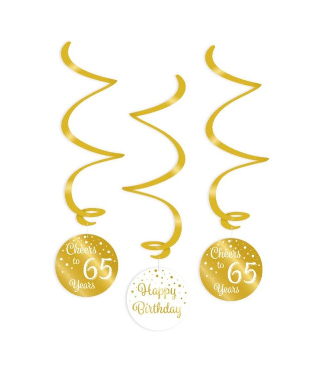 Swirls Gold&White - Cheers to 65 (3st)