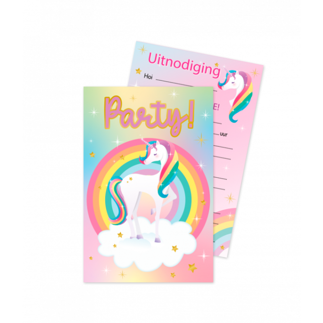 Uitnodiging Unicorn - 6 stuks