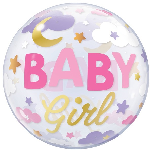 Baby girl 'Sweet dreams' bubbleballon (56cm)