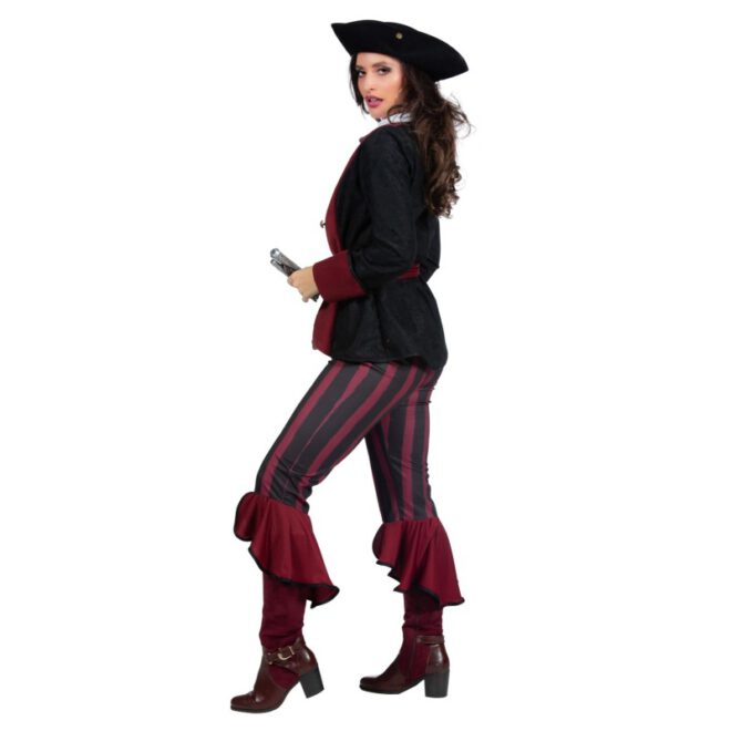 Piraat Dame Burgundy / Zwart