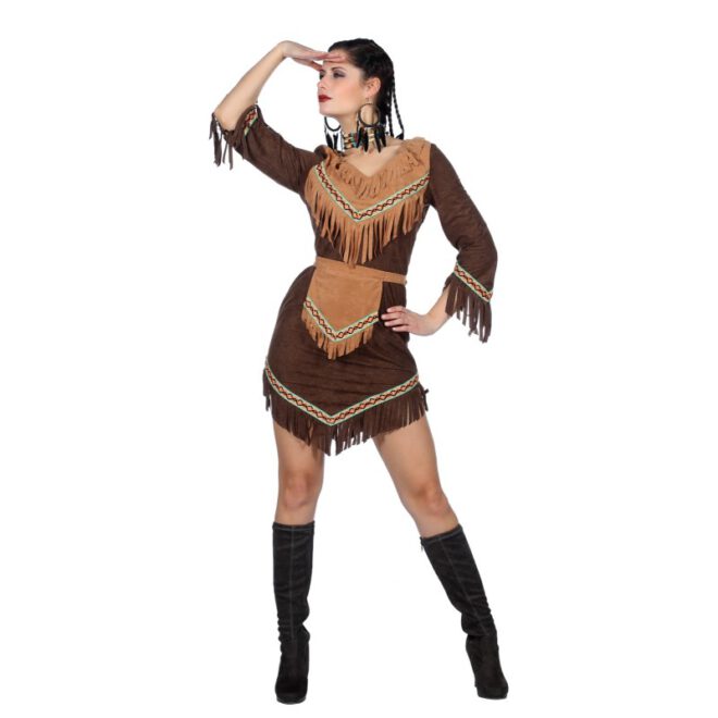 Kostuum Indianen Dame Bruin