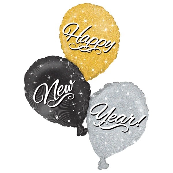 Happy New Year trio folieballon (102 cm)