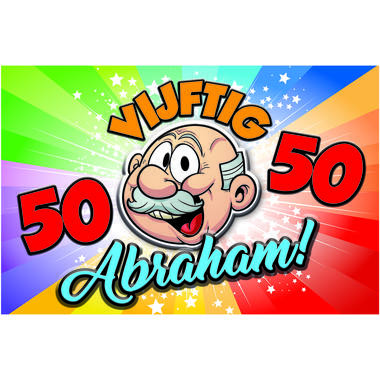 Abraham '50 jaar' 3D deurbord Regenboog