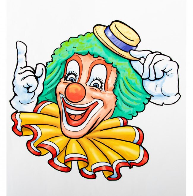 Raamsticker Clown Groen Haar - 32 x 40cm