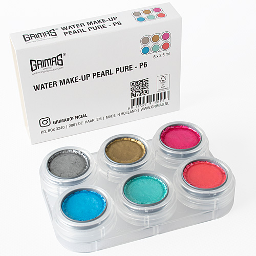 Grimas Water Make-Up (Pure) palet Pearl 6 x 2,5ml