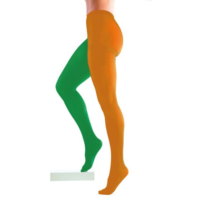 2-kleurige panty, Oranje Groen