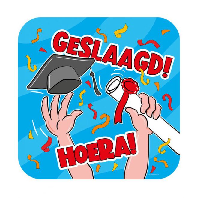 Huldeschild - Geslaagd cartoon