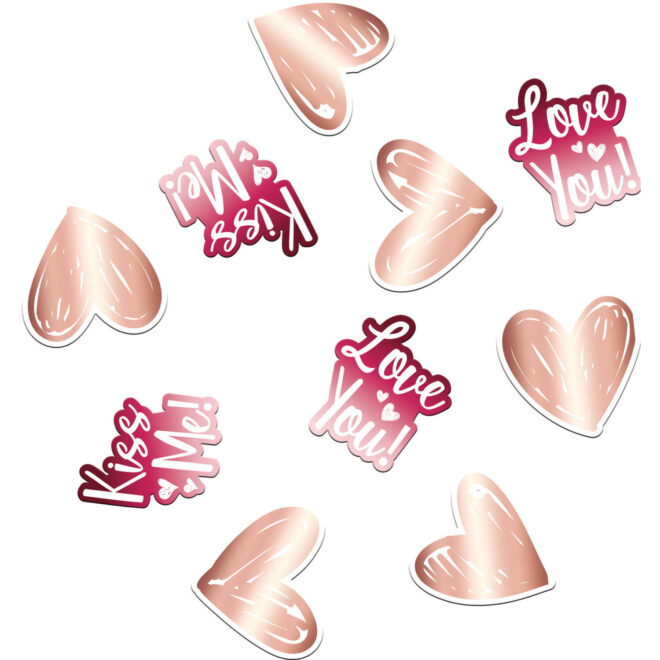 XL Confetti in de vorm van hartjes en de tekst "Love You" - 45st