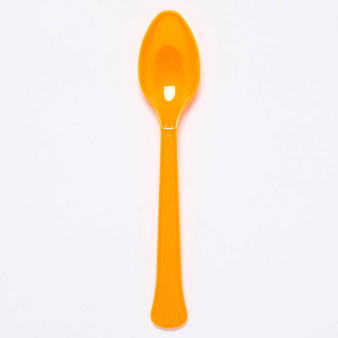 Plastic lepels oranje - 24 stuks