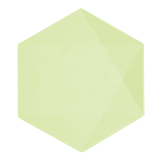 Vert Decor Hexagon borden Green 26cm - 6 stuks