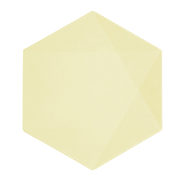 Vert Decor Hexagon borden Yellow 26cm - 6 stuks
