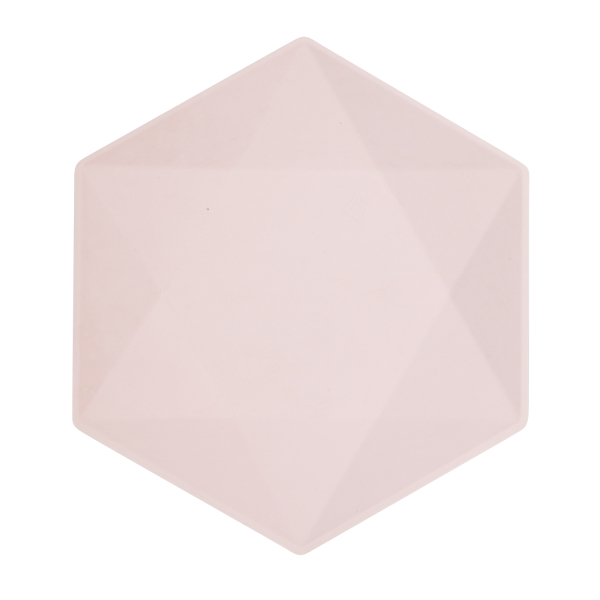 Vert Decor Hexagon borden Pink 26cm - 6 stuks