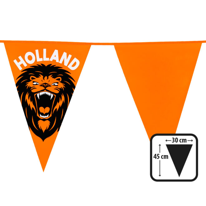 Reuzenvlaggenlijn oranje met brullende leeuw "Holland" (8m)